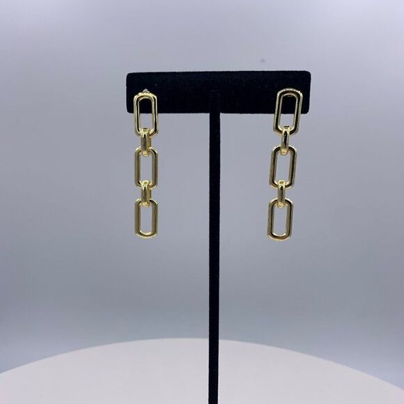 NWOT gold over stainless 16 inches, oblong link chain necklace, classic look, - Picture 11 of 16